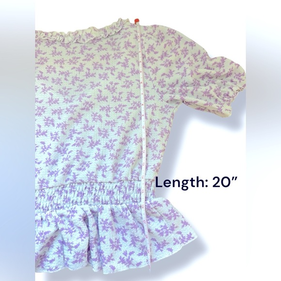 Mi Ami Francesca's - Women's Purple/White‎ Floral Top (M) EUC - Picture 7 of 9